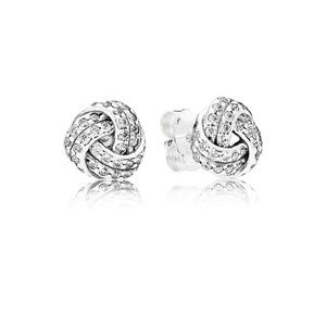Pandora Love Stud Knot Earrings